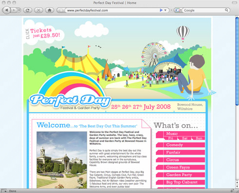 Perfect Day Festival Website