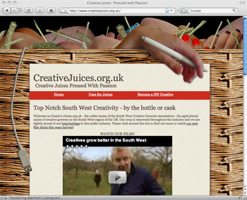South WestRegional Development Agency 'Creative Juices' Website